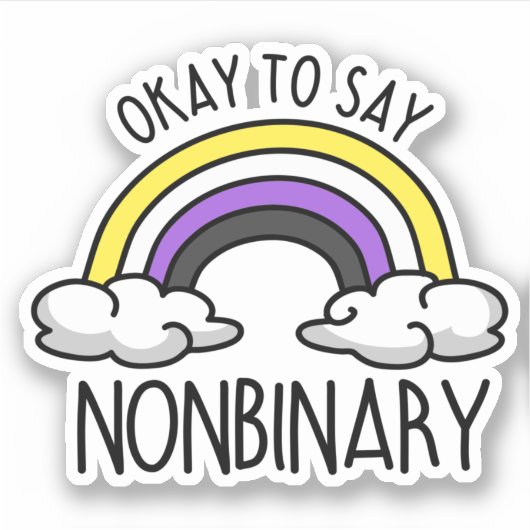Oké om nonbinair te zeggen sticker (Voorkant)