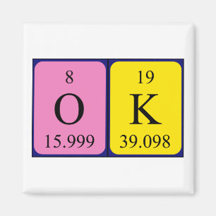 Oké, periodieke tekstmagneet magneet