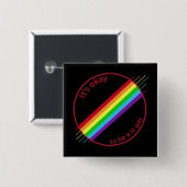 Oké Pin. Vierkante Button 5,1 Cm (Voorkant /achterkant)