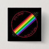 Oké Pin. Vierkante Button 5,1 Cm (Voorkant)