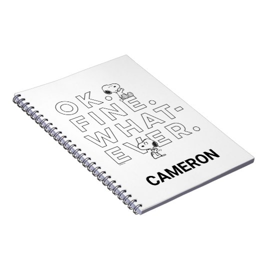 "Oké. Prima. Wat dan ook." Notitieboek (Rechterzijde)