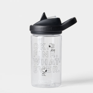 "Oké. Prima. Wat dan ook." Waterfles