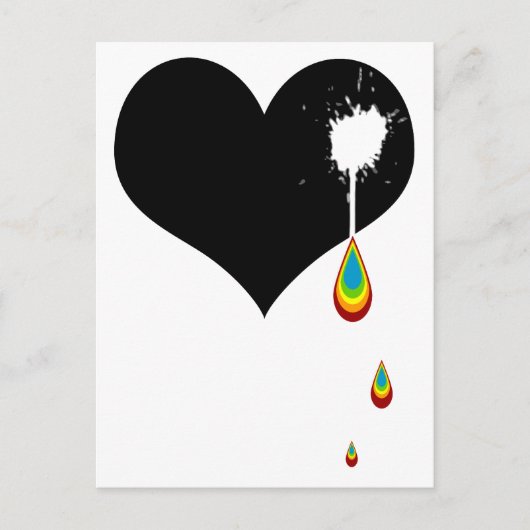 Oke. regenbooghart. briefkaart (Voorkant)