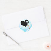 Oke. regenbooghart. ronde sticker (Envelop)