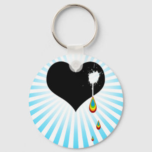 Oke. regenbooghart. sleutelhanger