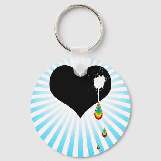 Oke. regenbooghart. sleutelhanger (Voorkant)