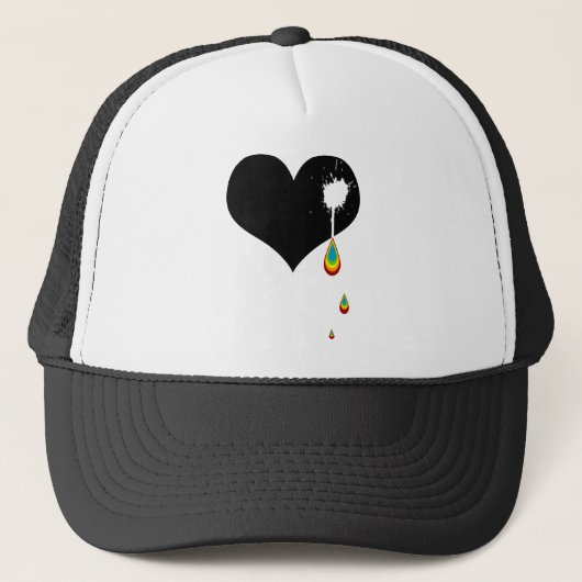 Oke. regenbooghart. trucker pet (Voorkant)