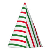 Oke rode groene witte snoeprietstrepen feesthoedjes (Achterkant)