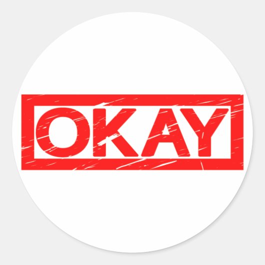 Oké Stamp Ronde Sticker (Voorkant)