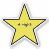 Oké Ster Sticker – Grappige Minimaal Sticker (Voorkant)