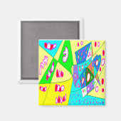 Oké, witte kunst (2) magneet (Voorkant / Achterkant)