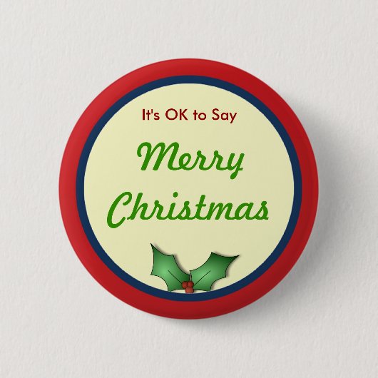 Oké, zeg vrolijke kerstButton Ronde Button 5,7 Cm (Voorkant)