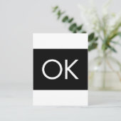 OKÉ ZWARTE WITTE COMMENTAAR MET GEVOELDE KANS BRIEFKAART (Staand voorkant)