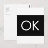 OKÉ ZWARTE WITTE COMMENTAAR MET GEVOELDE KANS BRIEFKAART (Voorkant / Achterkant)