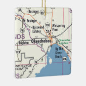 Okeechobee Florida Map Keramisch Ornament (Rechts)