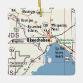 Okeechobee Florida Map Keramisch Ornament (Voorkant)