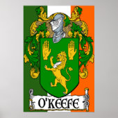 O'Keefe Coat of Arms Irish Flag Print (Voorkant)