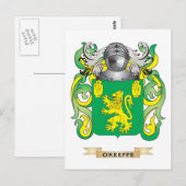 O'Keeffe Wapen (Familie Crest) Briefkaart (Voorkant / Achterkant)