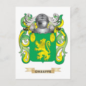 O'Keeffe Wapen (Familie Crest) Briefkaart (Voorkant)