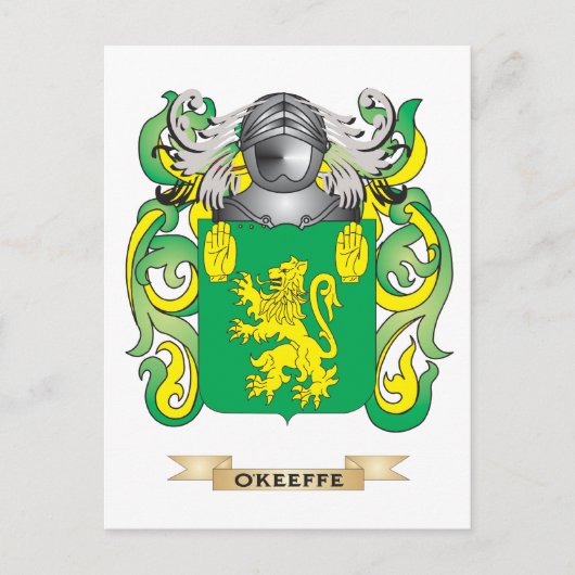 O'Keeffe Wapen (Familie Crest) Briefkaart (Voorkant)