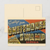 Okefenokee-moeras GA Ansichtkaart Briefkaart (Voorkant / Achterkant)