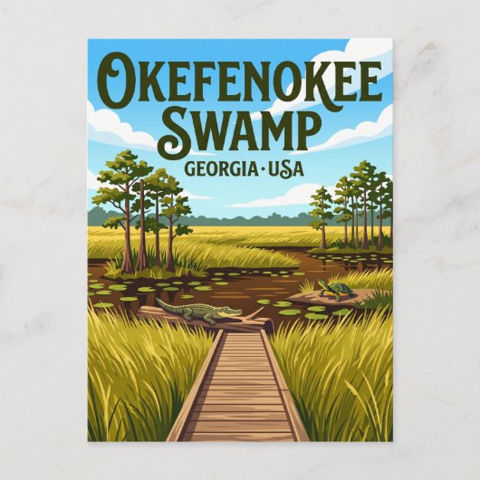 Okefenokee-moeras VS Briefkaart (Voorkant)