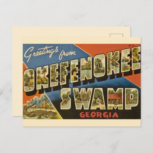 Okefenokee Swamp GA Briefkaart (Voorkant / Achterkant)