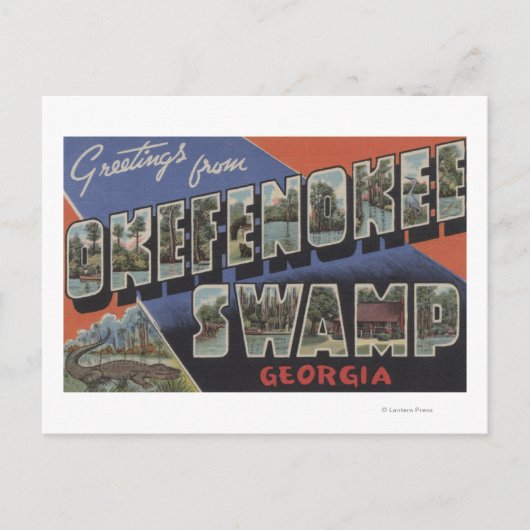 Okefenokee Swamp, Georgia - grote brievenbussen Briefkaart (Voorkant)