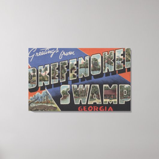 Okefenokee Swamp, Georgia - grote brievenbussen Canvas Afdruk (Voorkant)