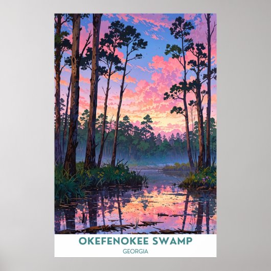 Okefenokee Swamp, Georgia, Verenigde Staten Poster (Voorkant)
