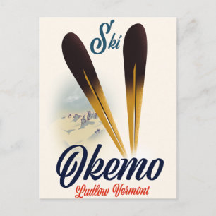 Okemo Ludlow Vermont ski-poster Briefkaart