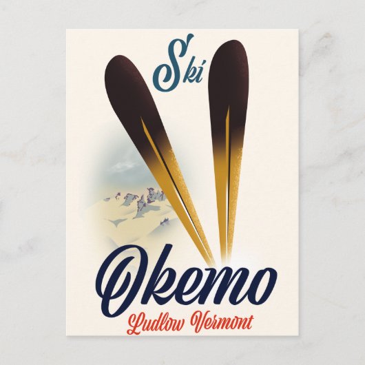 Okemo Ludlow Vermont ski-poster Briefkaart (Voorkant)
