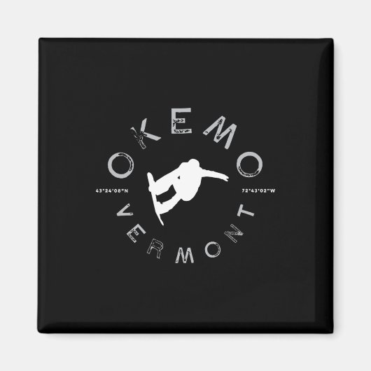 Okemo Mountain Vermont Graphic Snowboard T Magneet (Voorkant)