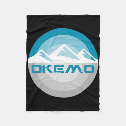 Okemo Mountain Vermont Retro Snowboard Ski Fleece Deken (Voorkant)