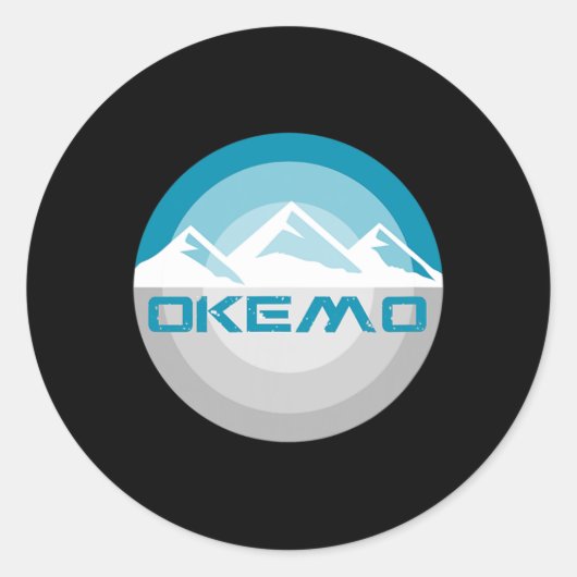 Okemo Mountain Vermont Retro Snowboard Ski Ronde Sticker (Voorkant)