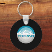 Okemo Mountain Vermont Retro  Snowboard Ski Sleutelhanger (Voorkant)
