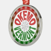 Okemo Vermont-groene sneeuwvlok Metalen Ornament (Links)