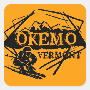 Okemo Vermont oranje ski berg stickers