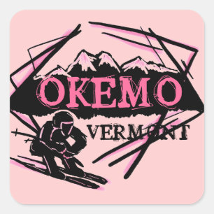 Okemo Vermont roze bergski stickers