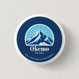 Okemo Vermont skigebied souvenir cadeau Ronde Button 3,2 Cm