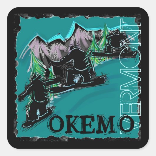 Okemo Vermont snowboarders stickers (Voorkant)