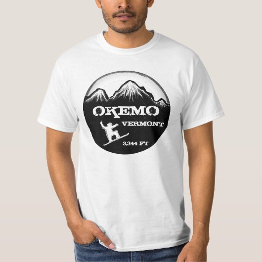 Okemo Vermont-t-shirt voor de kunstwaarde van snow T-shirt (Voorkant)