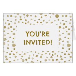 Oker Confetti Aquarel Stippen Verjaardagsuitnodigi