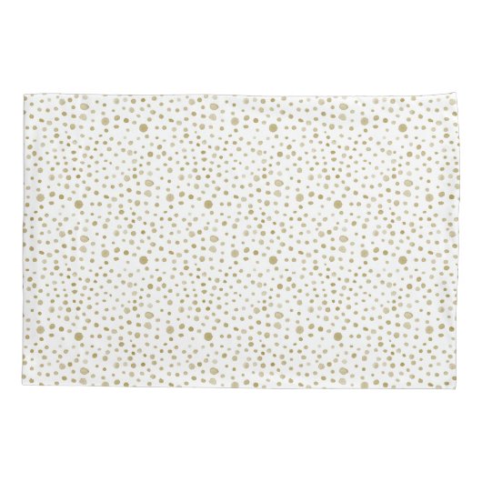 Oker Confetti Waterverf Stippen Kussensloop (Achterkant)