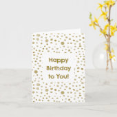 Oker Confetti Waterverf Stippen Verjaardag Kaart (Gele Bloem)