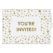 Oker Confetti Waterverf Stippen Verjaardag Uitnodi (Voorkant Horizontaal)