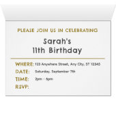 Oker Confetti Waterverf Stippen Verjaardag Uitnodi (Binnen Horizontaal (Onder))