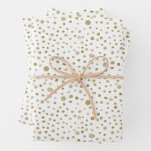 Oker Confetti Waterverf Stippen Wrapping Paper