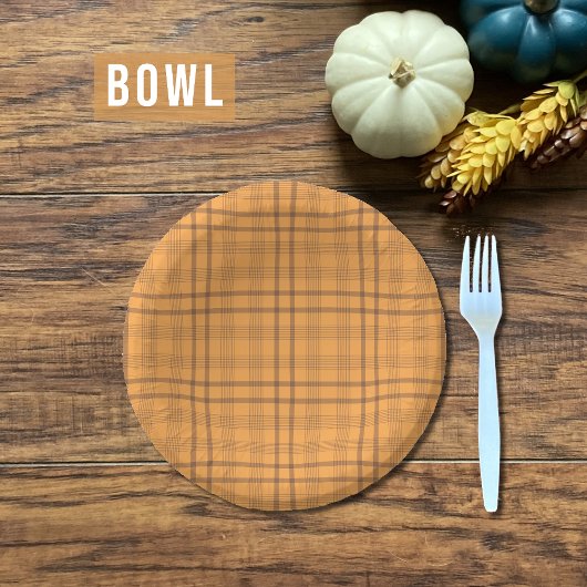 Oker en Bruin Tartan Pattern Herfst Papier Bord