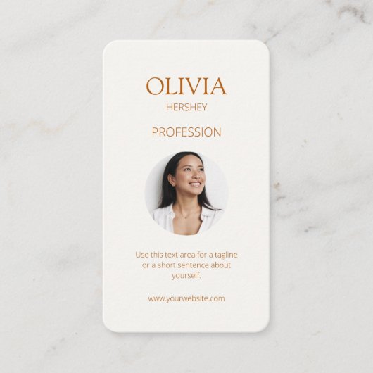 Oker en Ivoor Foto Sociale QR Code Visitekaartje (Voorkant)